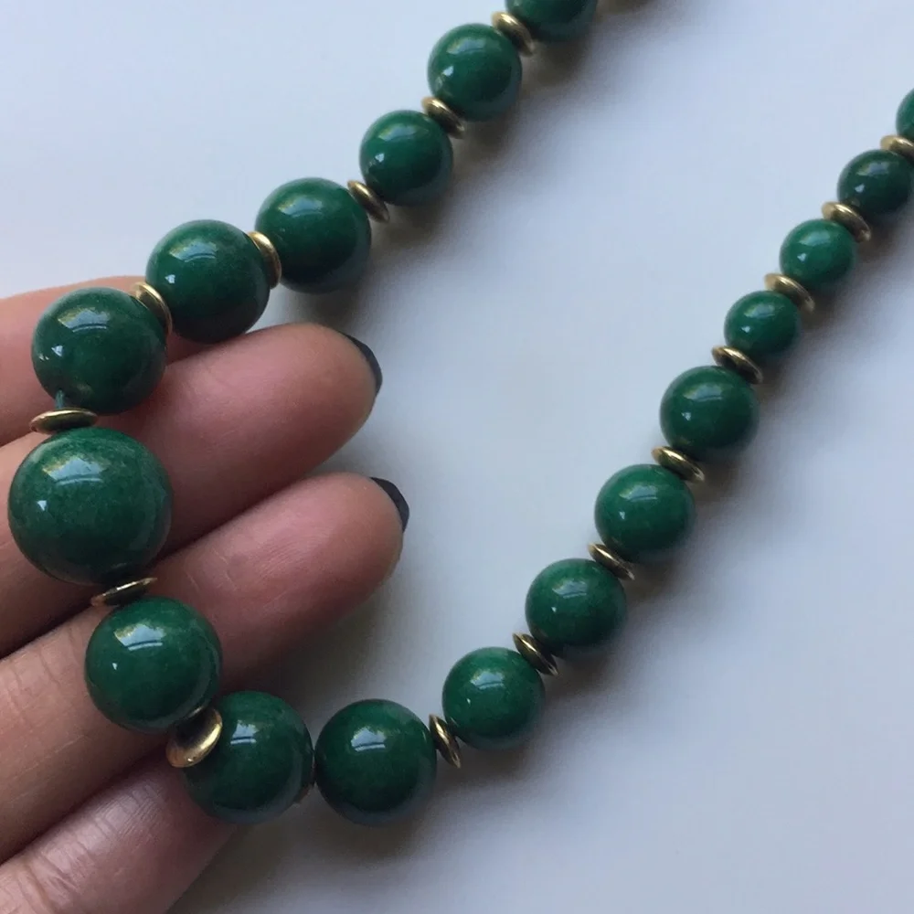 Handcuff green stone and  gold vintage Necklaces 💥🌺🌺💥